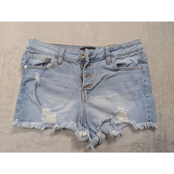 Kendall + Kylie The Hipster Short Denim Light Wash Size 9/29 2" Inseam - Picture 1 of 6